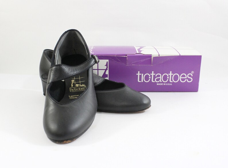 Square Dance Shoes Black Mary Janes by Tic Tac Toes Leather Etsy Canada