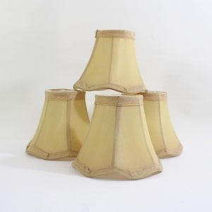 Beige Scalloped Clip-On Lamp Shades for Chandelier (Set of 4)