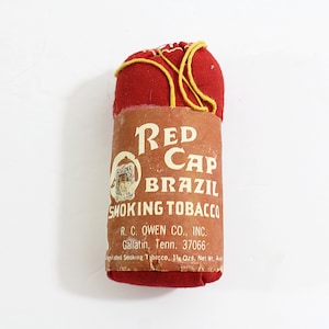 redcap tobacco Collectible Red Cap Brazil Smoking Tobacco 1.25 Oz in FULL Red Cloth Bag  Gallatin TN RC Owen Co, Vintage Pipe Tobacco