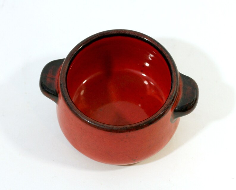 Gift for Grad or Wedding Gerz West Germany Stoneware Chili Bowl Red /& Brown Orange Pottery Crock Vintage Gerz Soup Bowl with Handles