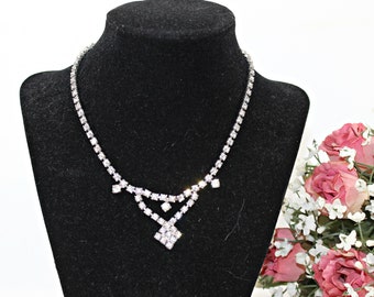 Vintage Rhinestone Choker: 1950s Diamante Festoon Necklace