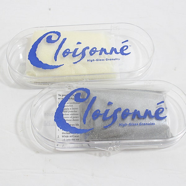 Cloisonne High Gloss Granules (2 Boxes) Stampa Rosa, UNUSED, Colors: Sterling Silver & Clear, Use in Jewelry Making, Collages, Seals