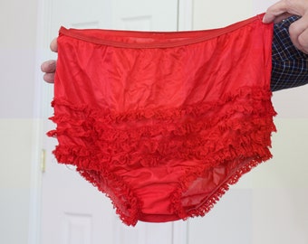 Vintage Red Pettipants/Ruffled Panties/Bloomers Square Dance Malco Modes Size 16