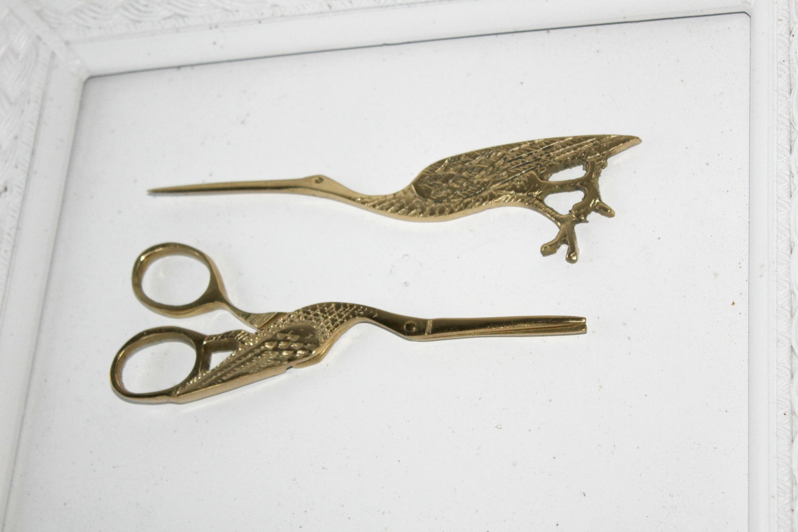 Novelty Brass Bird Scissors and Letter Opener in Wooden Box Etsy