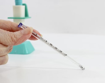 Vintage Glass Thermometer for Measuring Temperature, Rectal or Oral, TESTED & WORKING