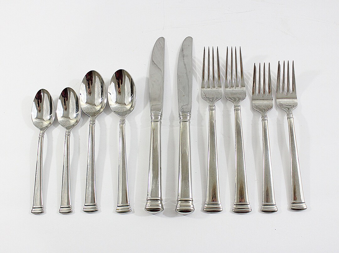 10 Pieces 18/8 Lenox Eternal Silverware Flatware 2 Place Etsy