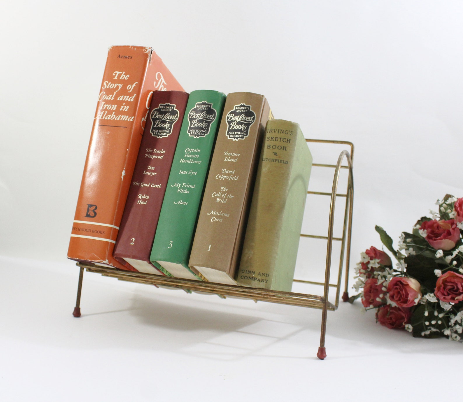 Vintage Tabletop Wire Book Rack Countertop Book Stand Etsy