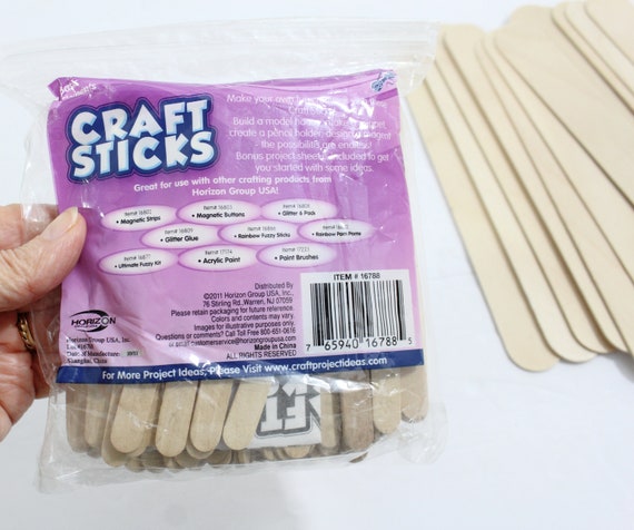 Large Wood Craft Sticks, Set of 60, 5.86 in X 0.72 In, Great for