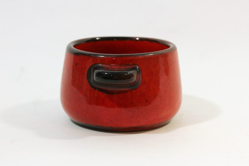 Gift for Grad or Wedding Gerz West Germany Stoneware Chili Bowl Red /& Brown Orange Pottery Crock Vintage Gerz Soup Bowl with Handles