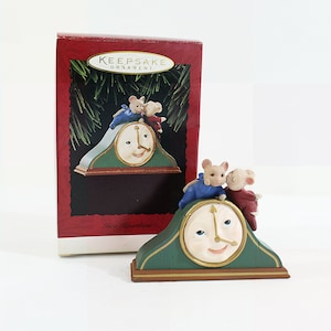 Vintage Clock Ornament Hallmark Keepsake Ornament 1995, Christmas is the Time for Love