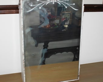 Metal Medicine Cabinet with Mirror & 3 Shelves, Surface Mount, Vintage 30s, Needs Restoration