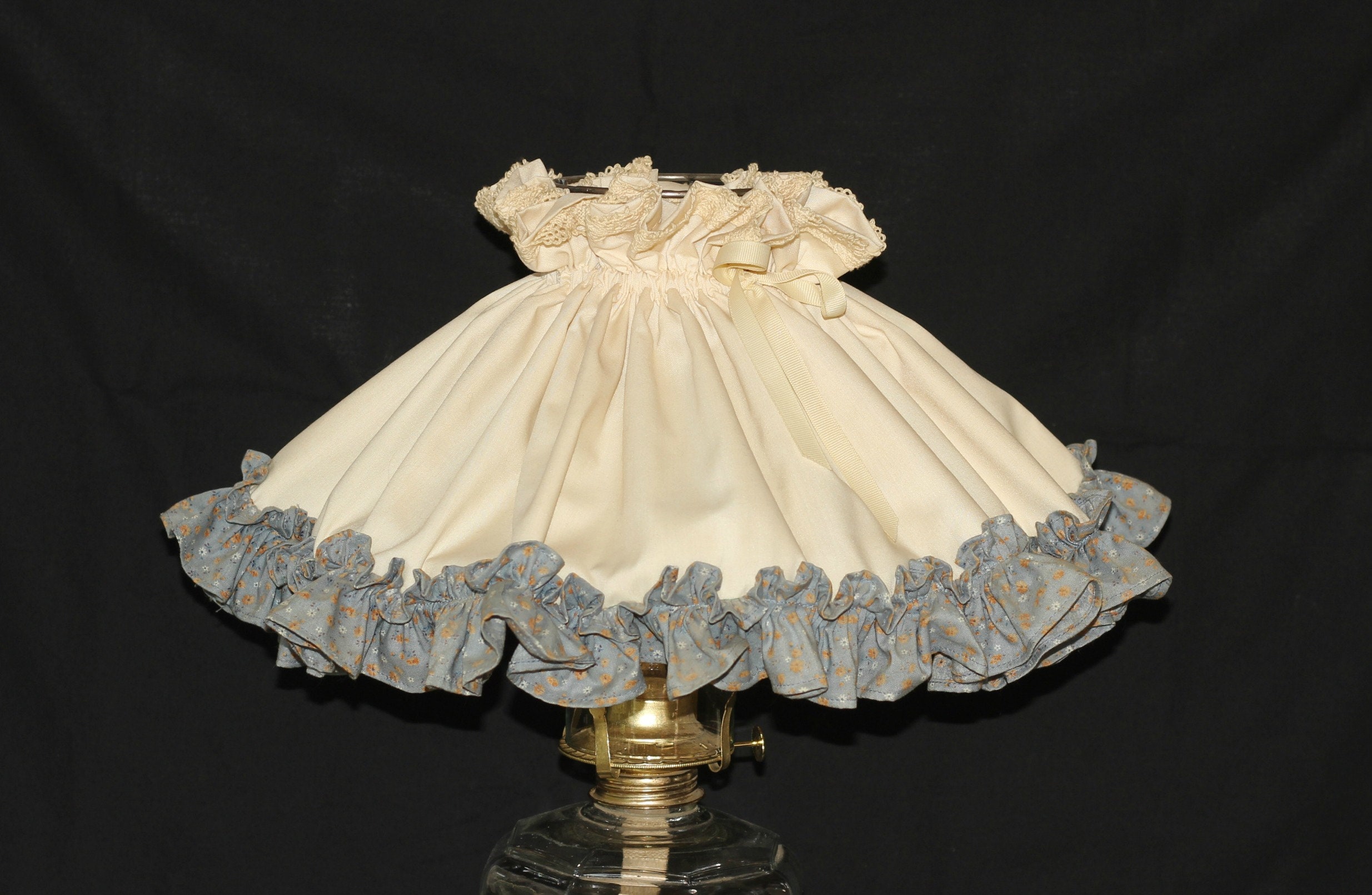Ruffled Fabric Shade for Oil Lamp Kerosene Lamp Chimney Etsy