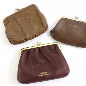 Vintage Coin Purses (3), Leather, Buxton & Unmarked Brands