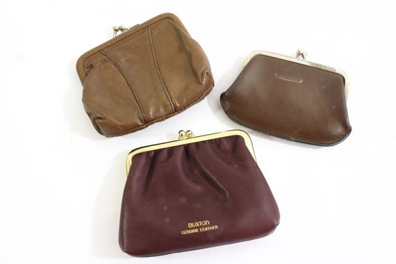 Vintage Coin Purses 3 Leather Buxton Unmarked Brands Etsy