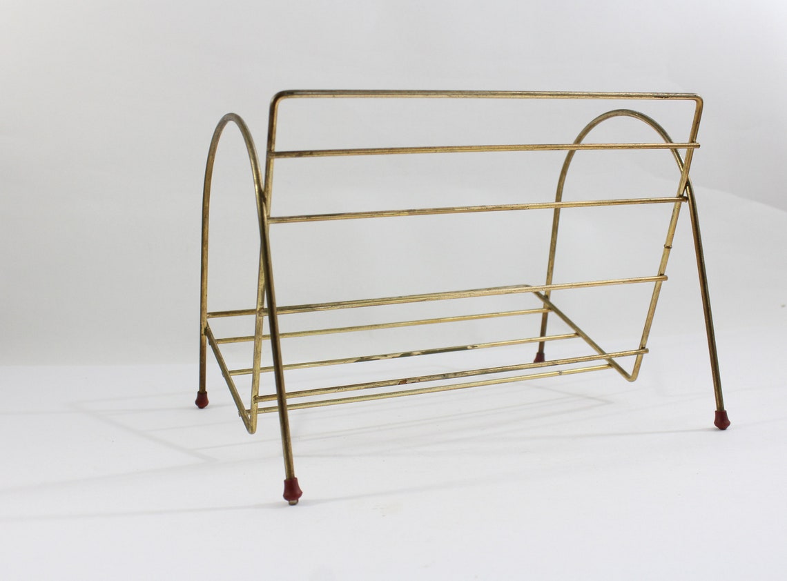 Vintage Tabletop Wire Book Rack Countertop Book Stand Etsy