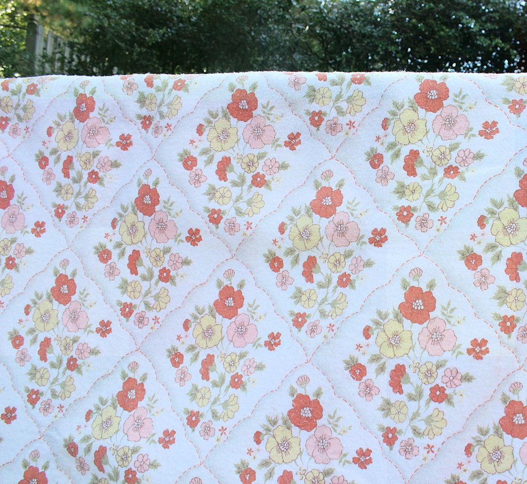 Vintage Floral Wool Blanket Full/queen 91 X 76 WPL Etsy