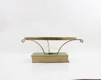 10" Vintage Hurricane Lamp Tripod Shade Holder or Fitter Antique Gold Color