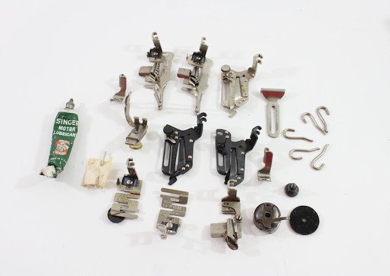 Vintage Singer Sewing Machine Attachments with Box, Some Duplicates