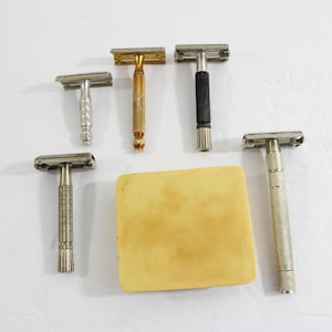 Vintage Gillette Safety Razors: Super Speed, Tech, Gold Plated (6pc)