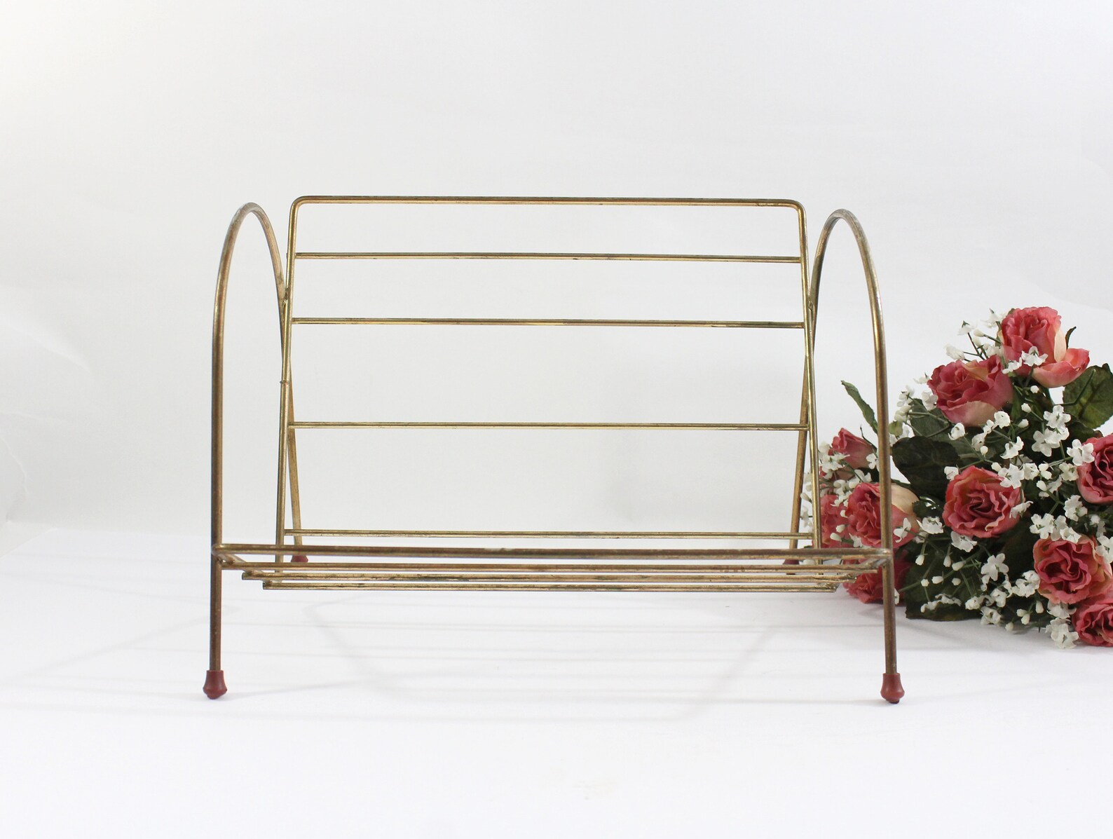 Vintage Tabletop Wire Book Rack Countertop Book Stand Etsy