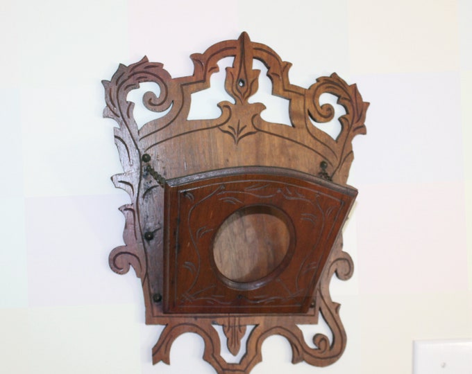 Vintage Wall Magazine Rack, Folding Envelope Mission Style Walnut With ...