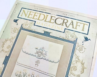 Vintage July 1925 Needlecraft Magazine 26 Pages Needlecraft Techniques, Sewing, 1920s Fashions, & Old Ads