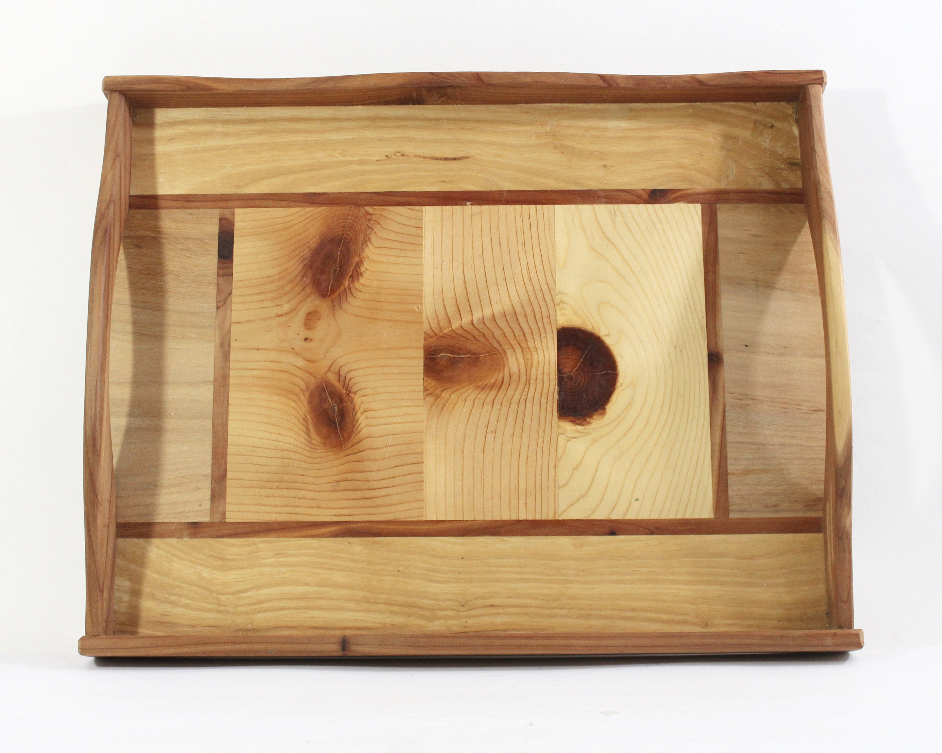 Vintage Wooden Tray With Pine Knots, Beautiful Wood Grain
