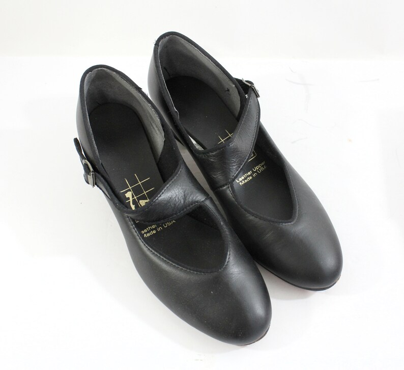 Square Dance Shoes Black Mary Janes by Tic Tac Toes Leather Etsy