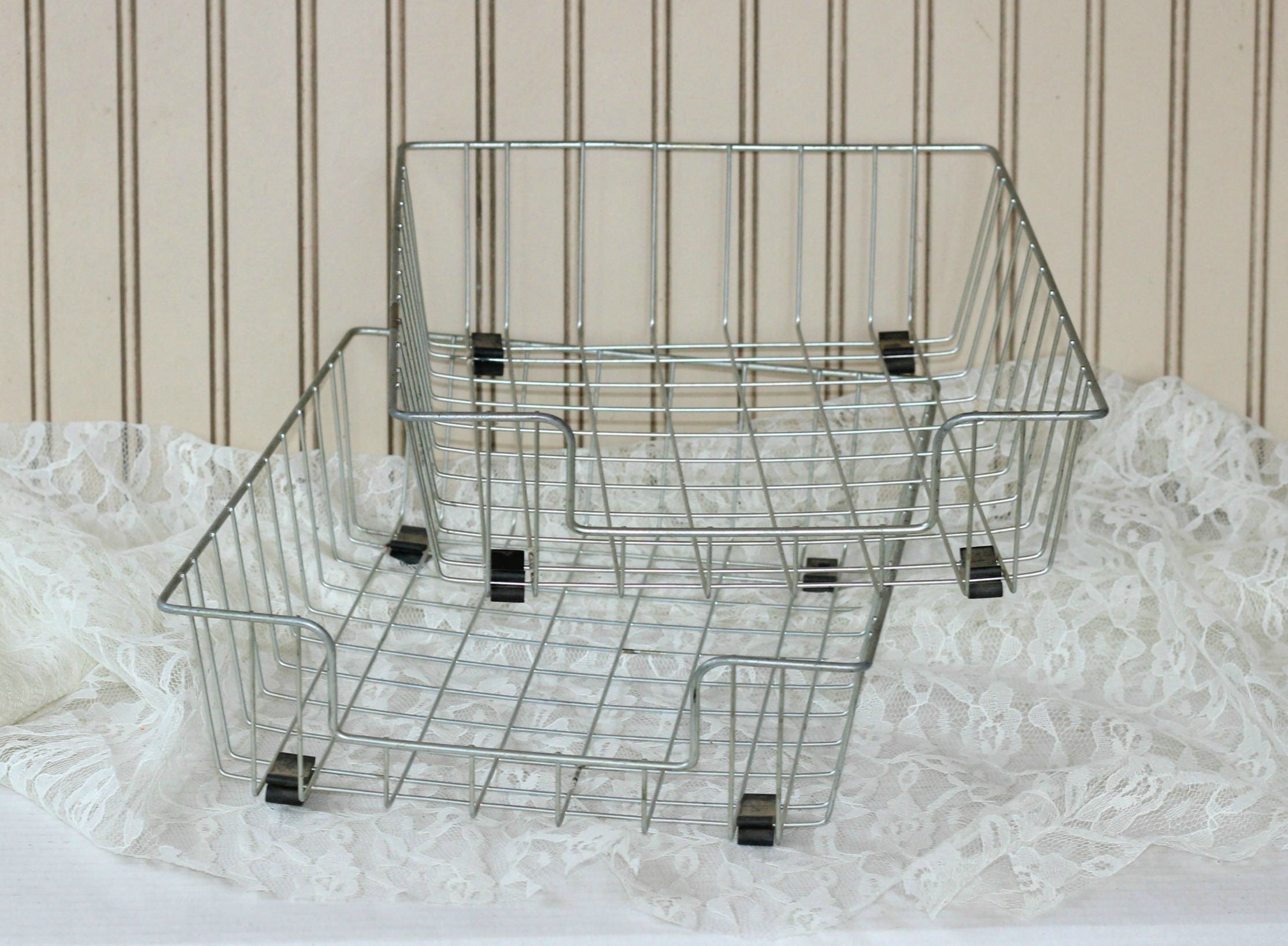 Vintage Metal Office Trays 2 Metal In / Out Office Trays Etsy