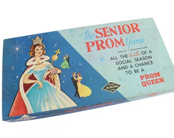 Vintage 60s Senior Prom Game, Prom Queen Board Game by Built Rite, For Girls 7-12, Missing 1 Piece