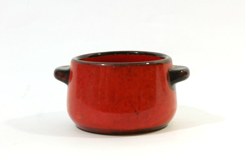Gift for Grad or Wedding Gerz West Germany Stoneware Chili Bowl Red /& Brown Orange Pottery Crock Vintage Gerz Soup Bowl with Handles