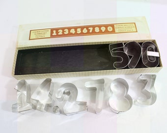 Number Cookie Cutters 1-10 Vintage, Unused, Brand: Fox Run, Made in USA, Birthday Party/Milestone Cookie Cutters