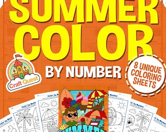 Sommer Ausmalen für Kinder | 8 Malvorlagen zum Ausdrucken (Instant Download)