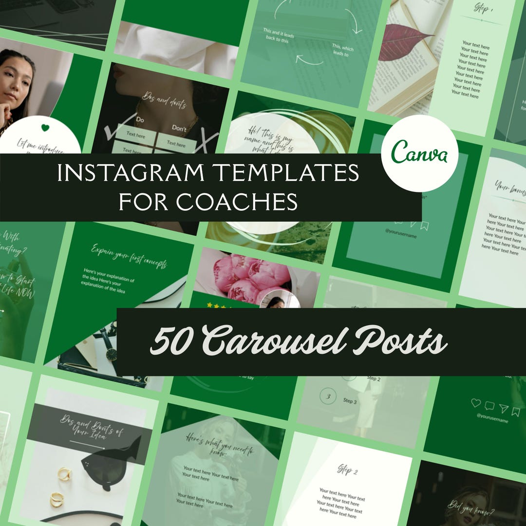 Instagram Carousel Templates for Coaches (canva), Green Theme - Etsy Canada