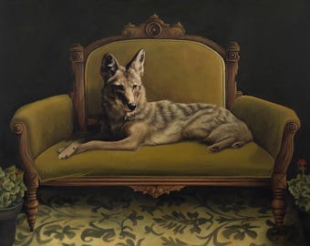 D’Anjou / Coyote Painting / Fine Art Print / Elegant Art / Victorian