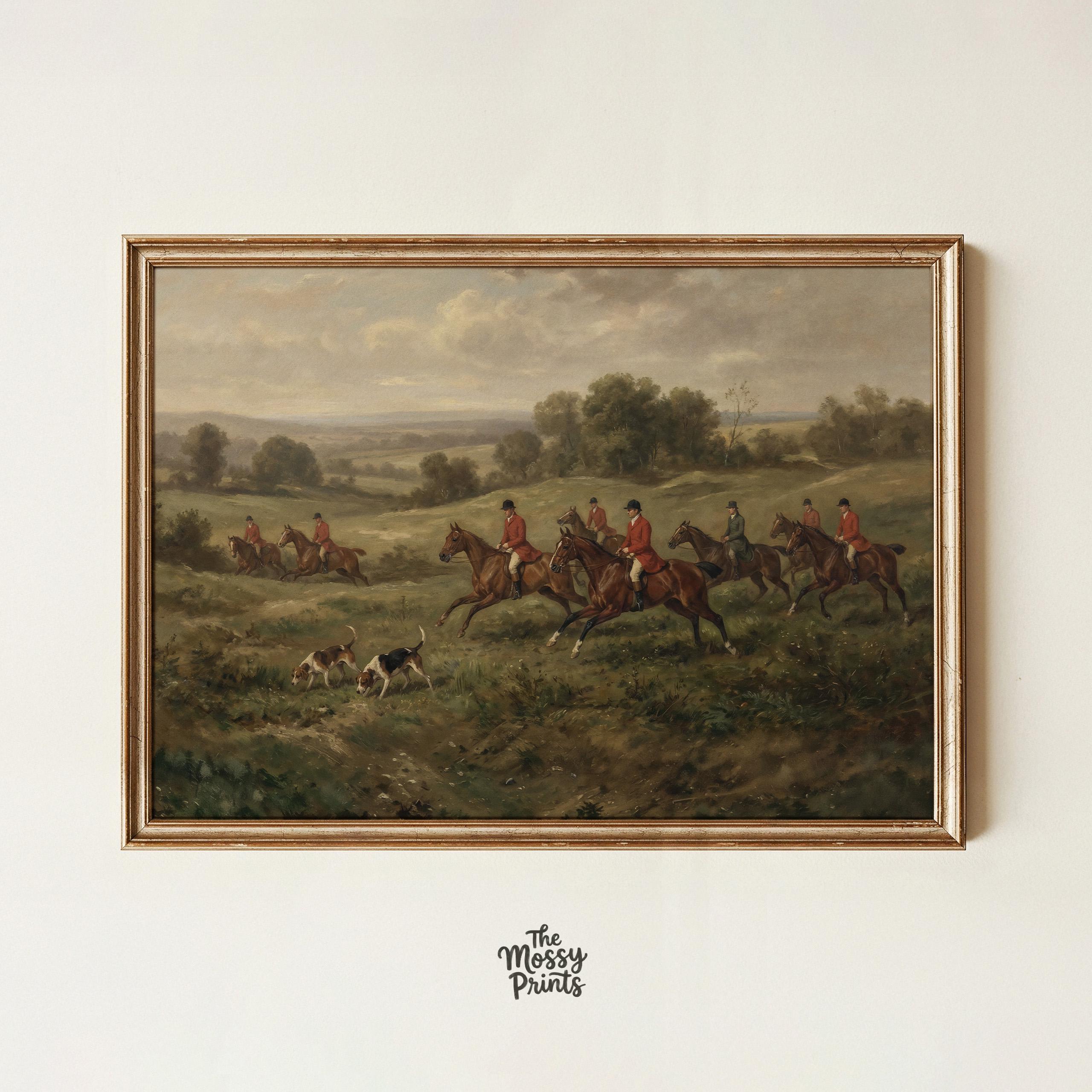 Fox Hunting Print - Etsy