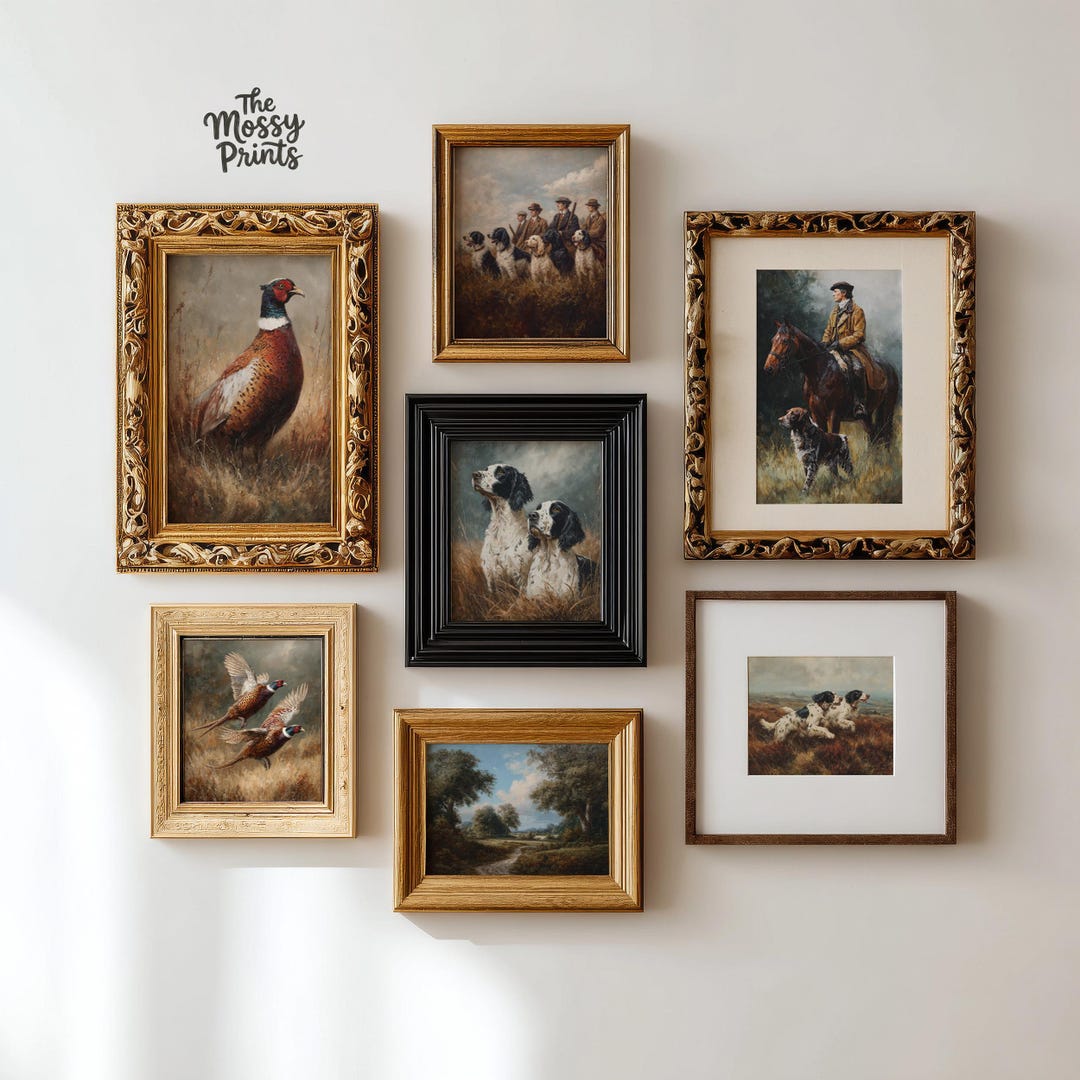Vintage Hunting Gallery Wall Art Set of 7, Old Money Decor, English ...