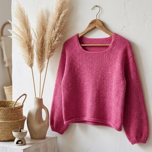 Cloud Knit Sweater Pattern, Chunky Pullover, Bottom-Up Construction (PDF)