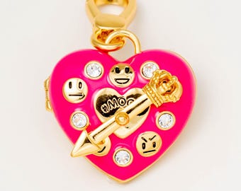 18k Gold Filled Emoji Arrow Heart Locket Charm Juicy Coutur Style charms JC155