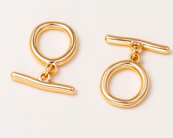 18K Gold Filled Toggle Clasp, Brass OT Clasp Jewelry Findings B132-1