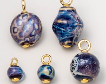 Ceramic Beads With 18K Gold Filled Findings For Jewelry Making And Diy Gift