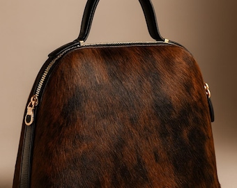 Portemonnee van runderleer – Hair-On Hide – western boho-draagtas – handtas van ponyhaar – luxe schoudertasje