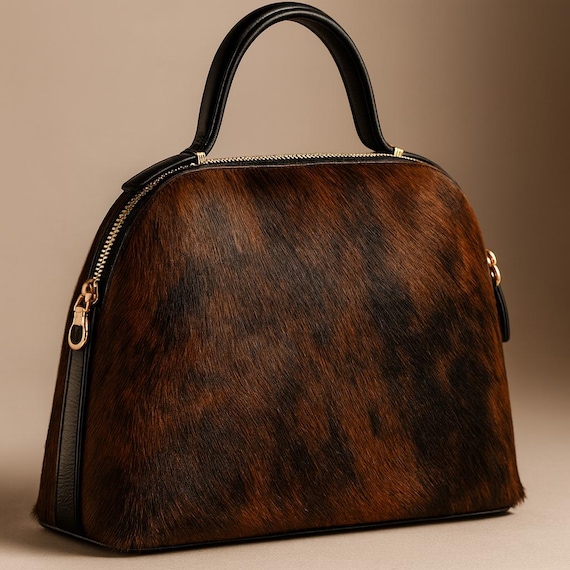 Cowhide Purse – Hair-On Hide  – Western Boho Tote – Pony Hair Handbag – Luxury Shoulder purse