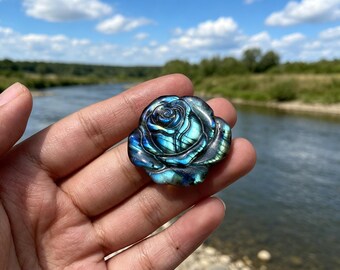 Natural Labradorite Rose, Quartz crystal Rose,gemstone gift, Home Decor 1PC