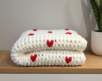 Handmade Baby Blanket | Baby Blanket Crochet | Chunky Knit Nursery Decor | Baby Shower Gift | Crochet Look Soft Throw | Baby Toddler Coverle