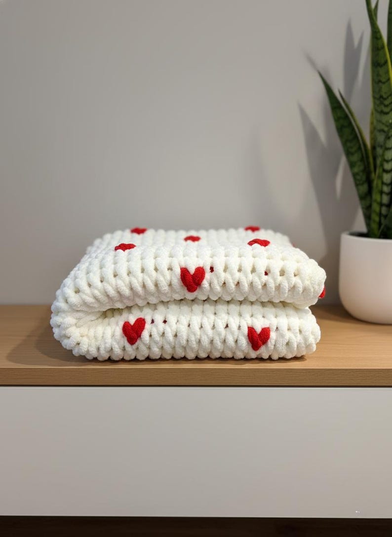 Handmade Baby Blanket | Baby Blanket Crochet | Chunky Knit Nursery Decor | Baby Shower Gift | Crochet Look Soft Throw | Baby Toddler Coverle image 1