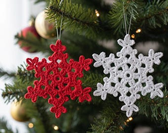 Crochet Snowflake Pattern: Easy Coaster, Christmas Ornament (PDF), DIY Winter Decor, Beginner Crochet Tutorial