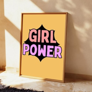 Girl Power Digital JPG file | Instant download | Nursery Playroom Girls Bedroom Children Kids Room