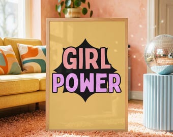Girl Power Digital JPG file | Instant download | Nursery Playroom Girls Bedroom Children Kids Room