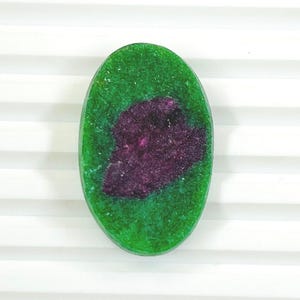 AAA+ Natural Ruby Zoisite Druzy Cabochon: Handmade Oval Gemstone (38x24x7mm) (68.95ct)